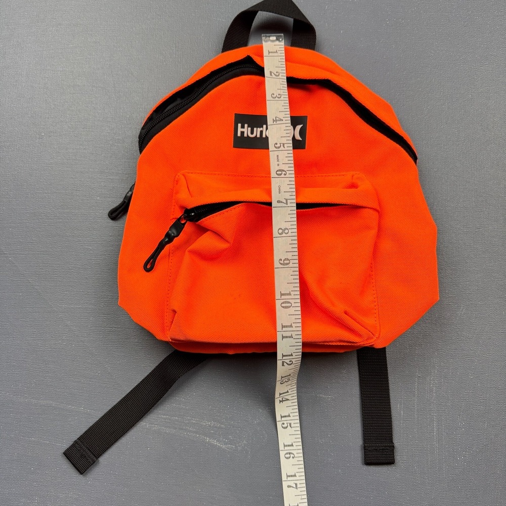 Hurley Mini Backpack Women's Orange Black Logo Adjustable Straps Travel Bag - Picture 3 of 10